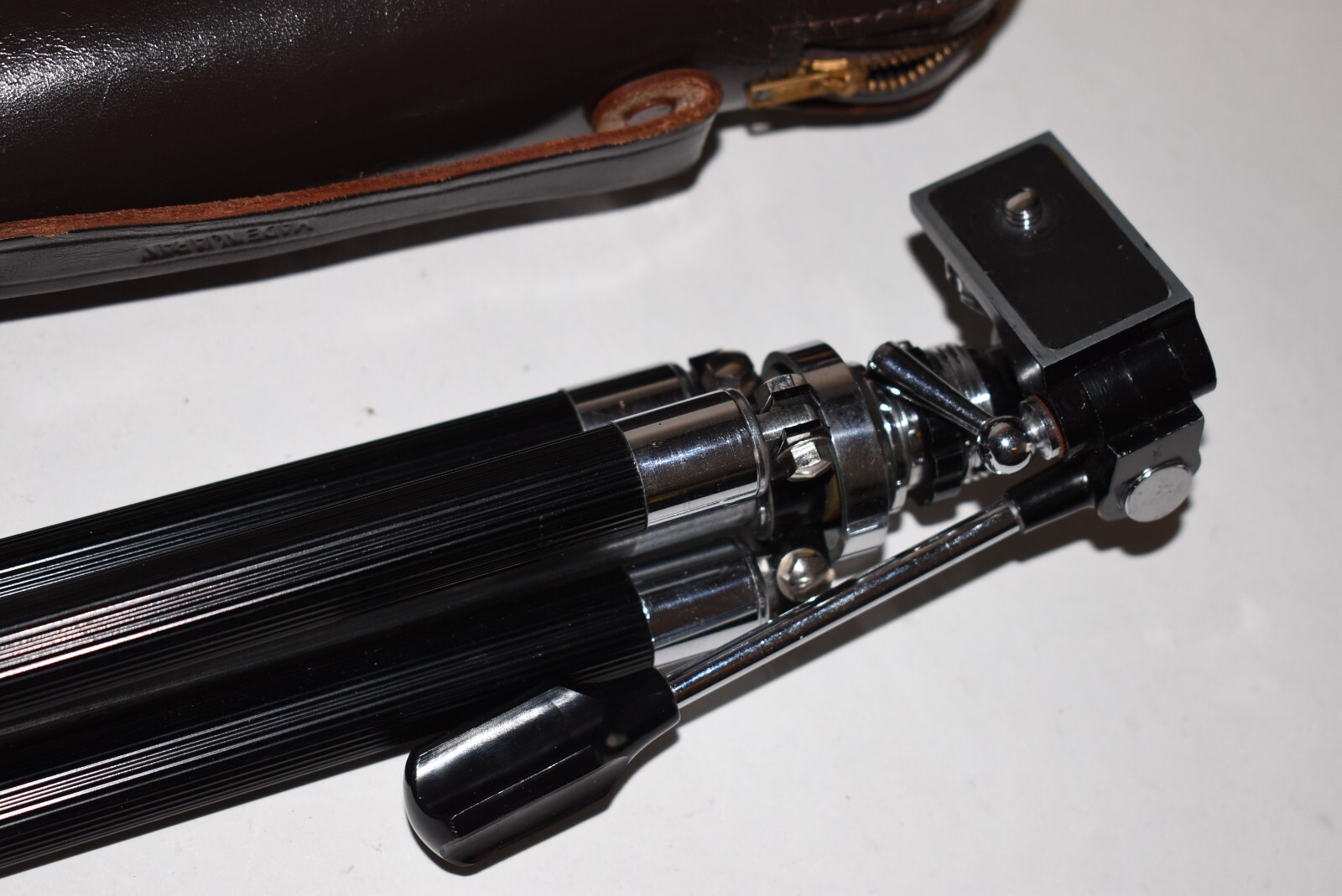 Vintage Adams Compact Tripod 8 Section Elevating Type 67-2145 W/ Carrying Case
