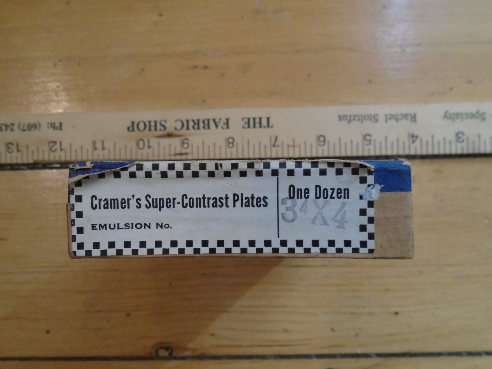 1 UNOPENED BOX VINTAGE CRAMERS PHOTO DRY PLATES SUPER CONTRAST GLASS PLATES