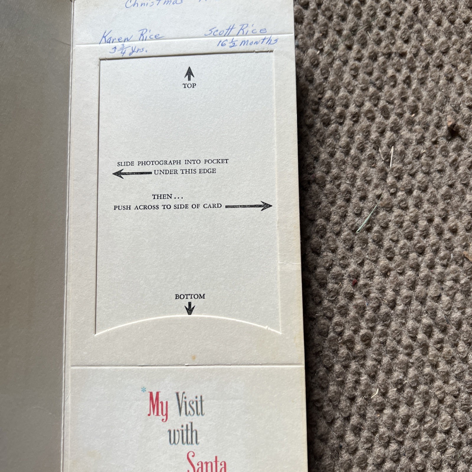 5 VTG 1960’S Photograph CARDS Stock Folder For ” SANTA AND ME ” Photo