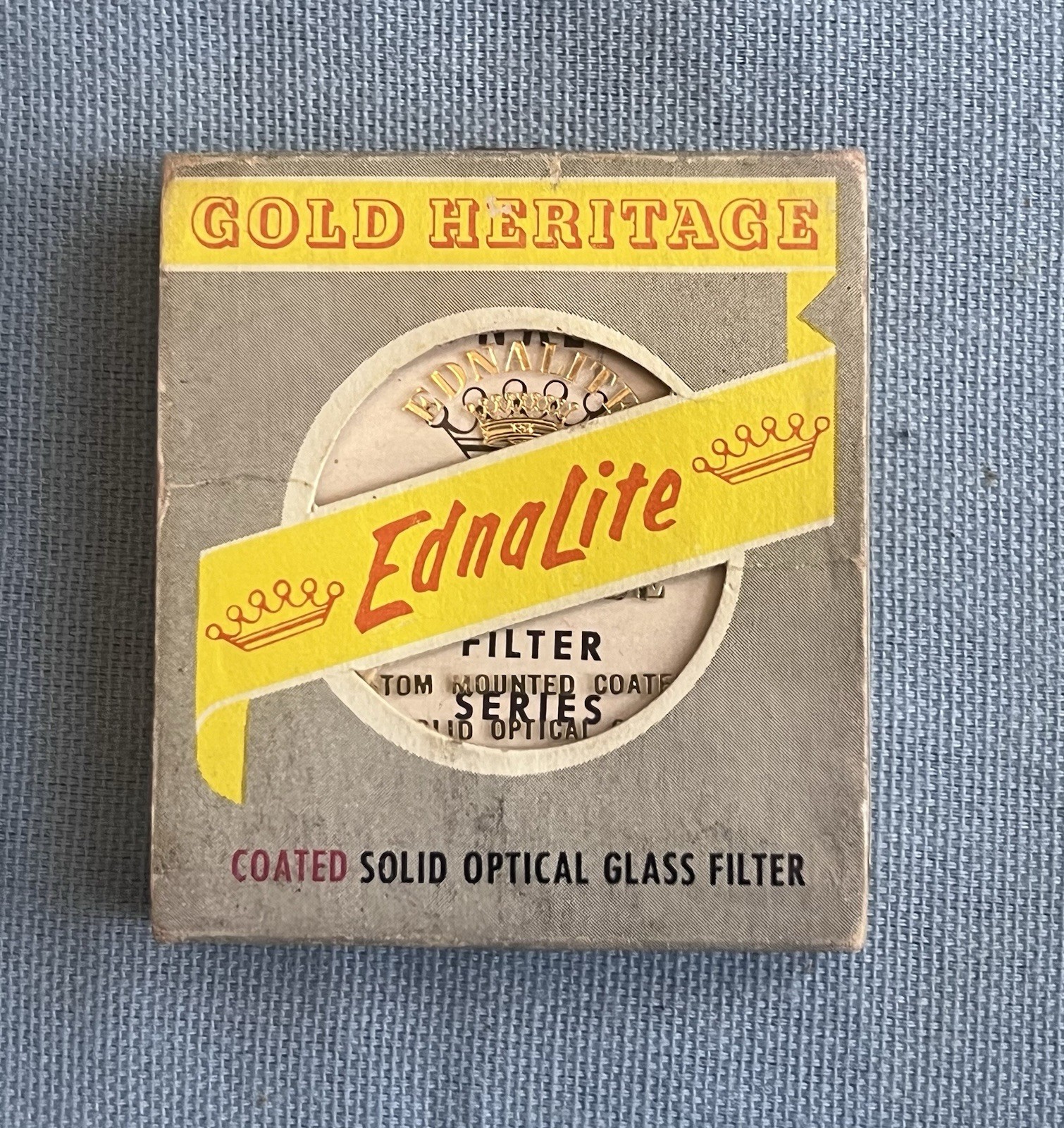 (2) Endalite Coated Solid Optical Glass Filter w Box R-2 (25A) Med Red & Yellow