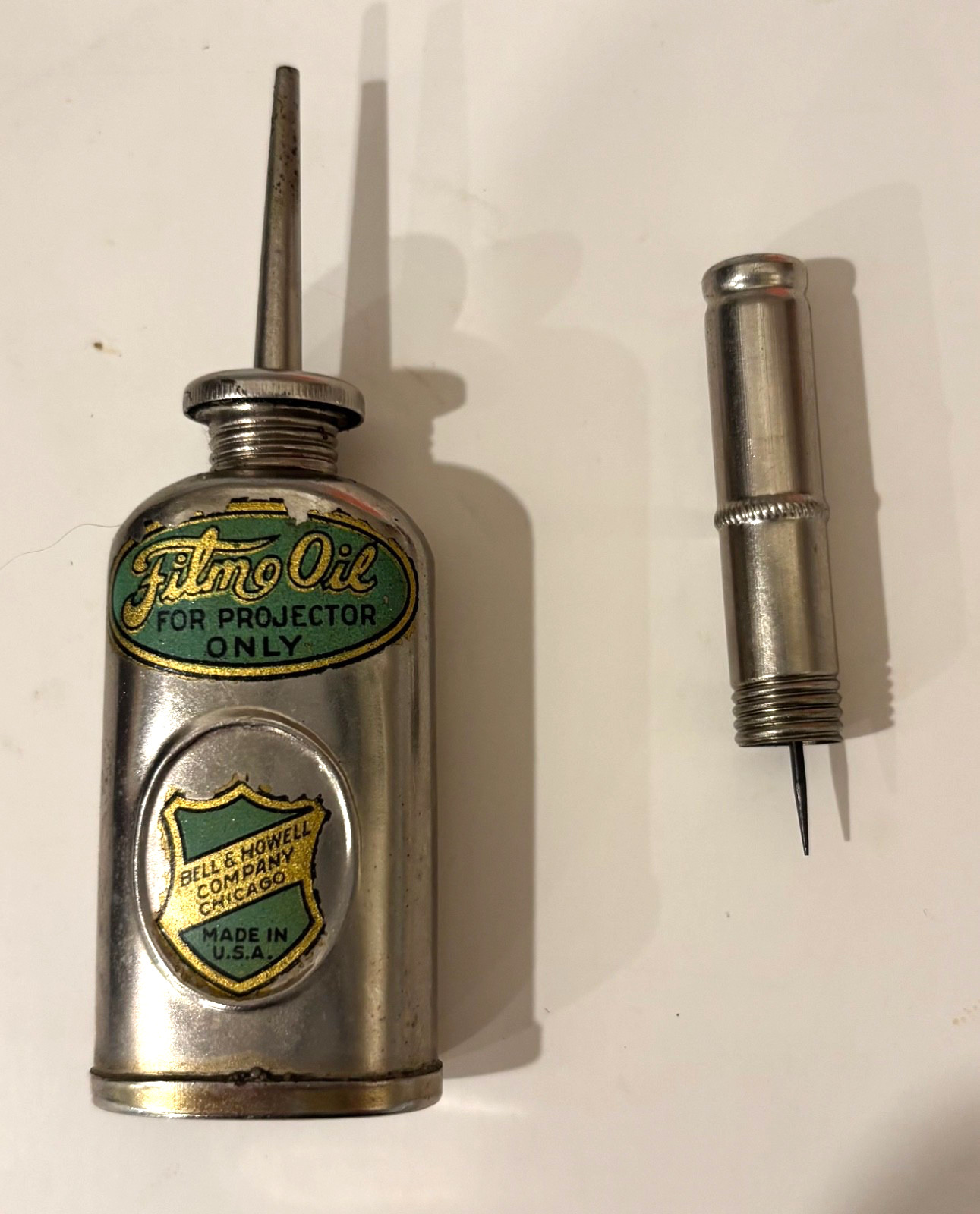 Antique Bell & Howell FILMO Oil Bottle Can for Movie Projector USA Empty