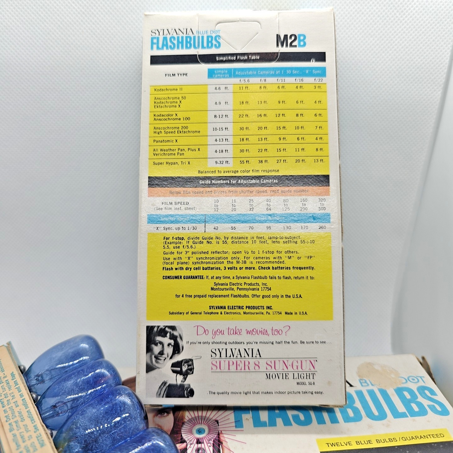 Vintage Sylvania Blue Dot Flashbulbs M2B Unused Open Box