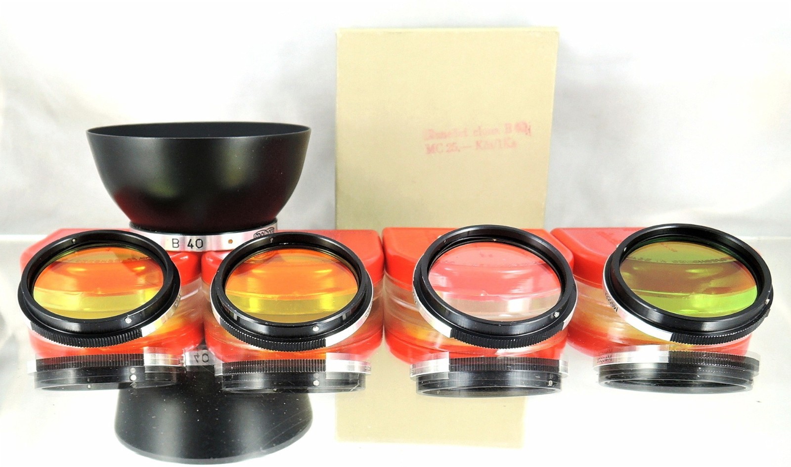 Flexaret Shade hood + Set of four color filters B36 MEOPTA Genuine Accessories