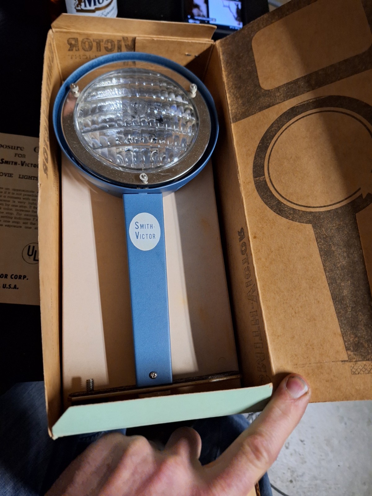 Smith-Victor Model L-5 Compact Movie Light 1962 GE Beam NOS Complete W/ User Gui
