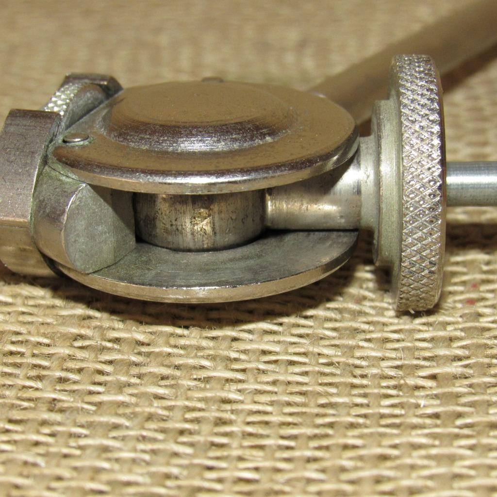 Vintage Metal Tripod Adjustable Swivel Head ~ 2 Handles 1 Bakelite ~ Clean Used