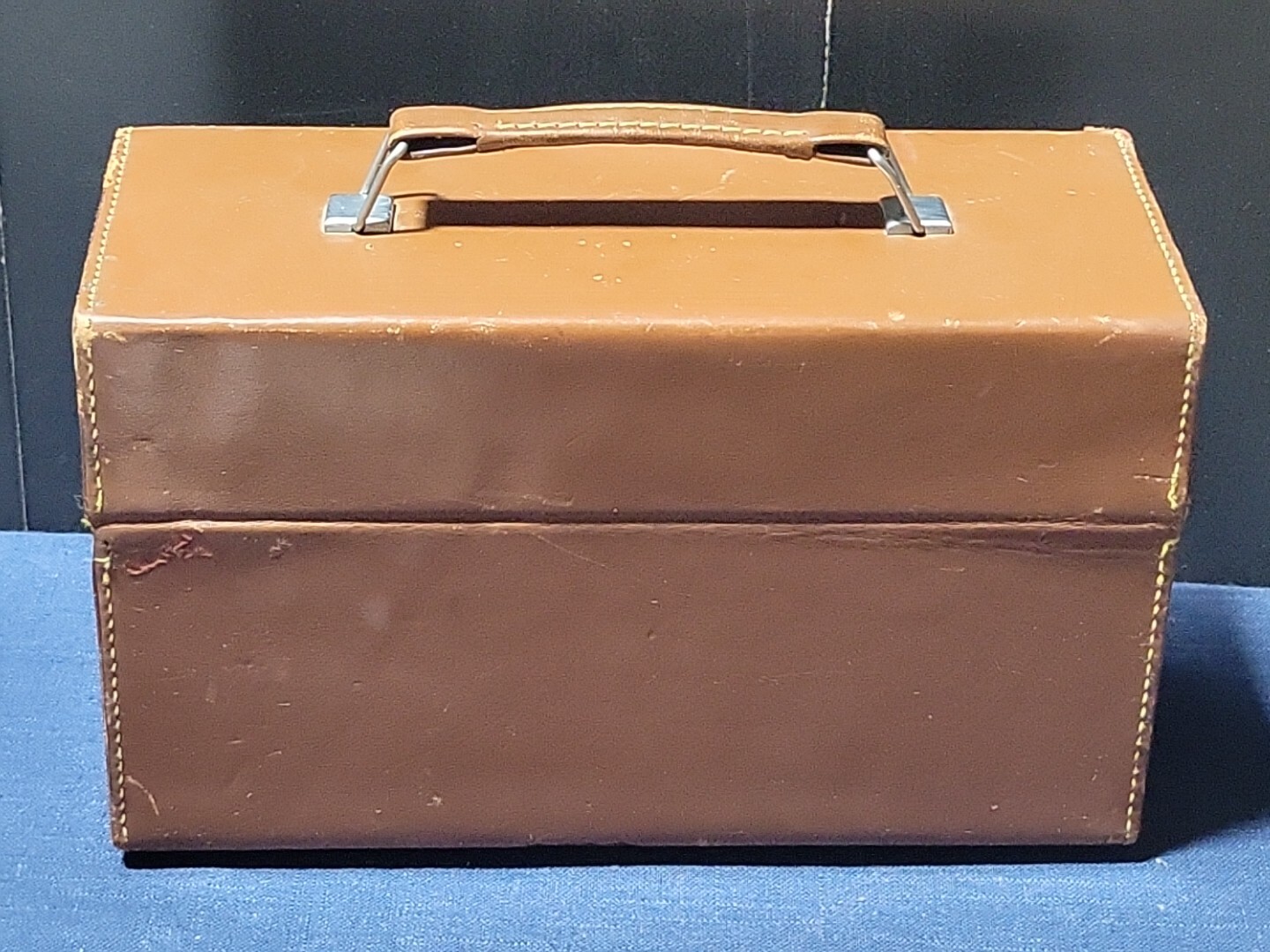 Vintage Hard Leather Movie Camera Case for Kodak Brown With Key Has Wear See Pic