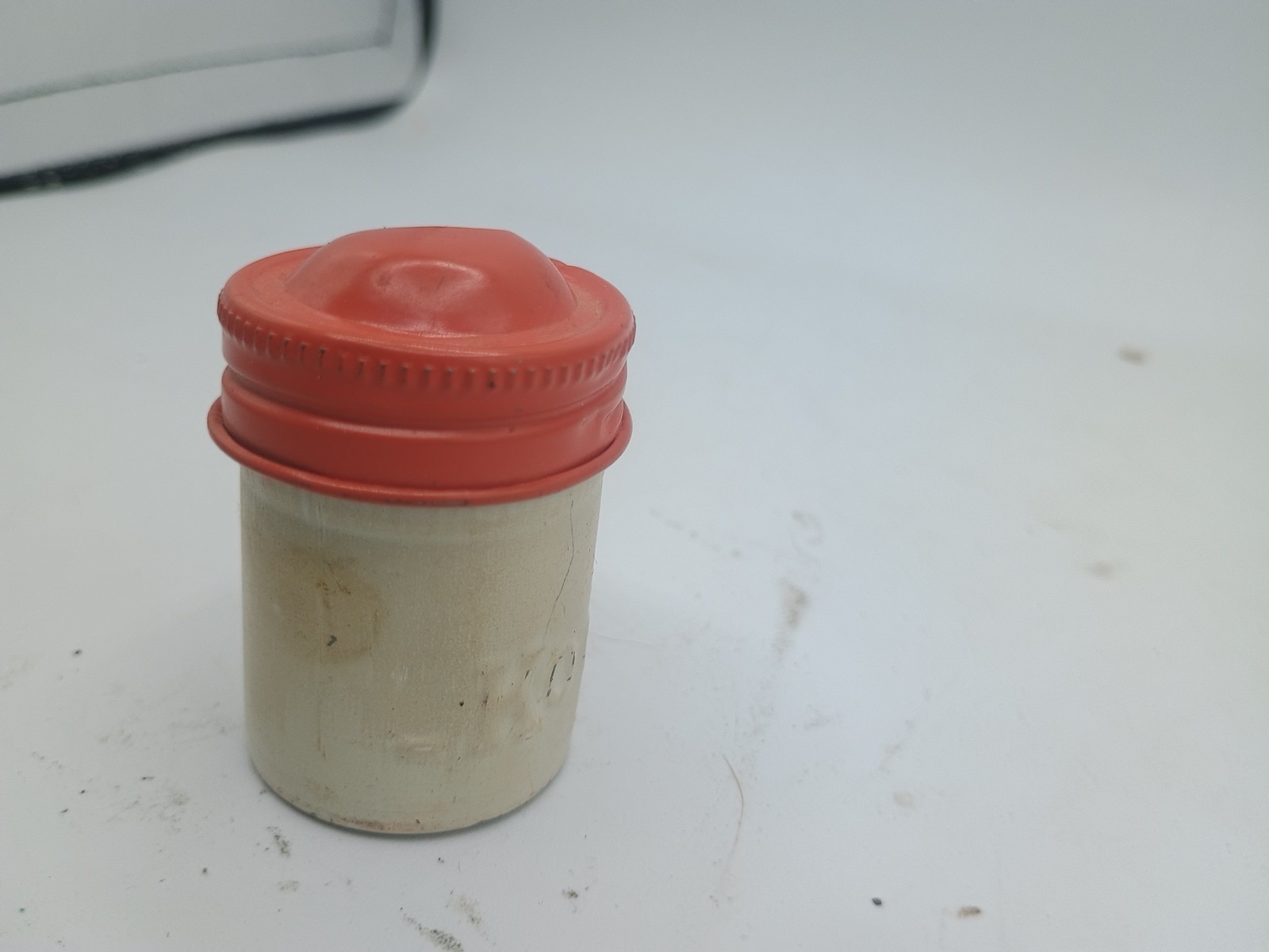 KODAK Panatomic-X Metal Film Cannister, White With Orange Top Vintage 35mm Film
