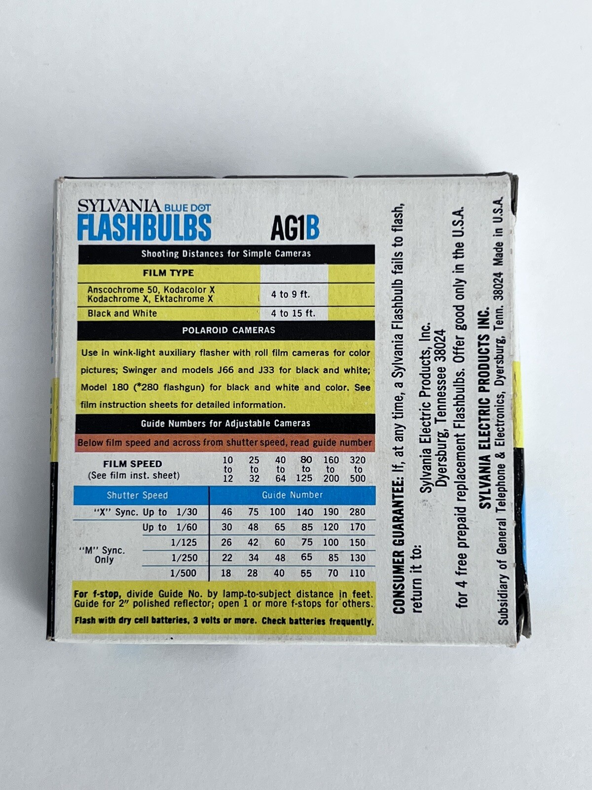 Vintage Sylvania Blue Dot AG1B Flashbulbs Blue Bulbs In Box qty 8
