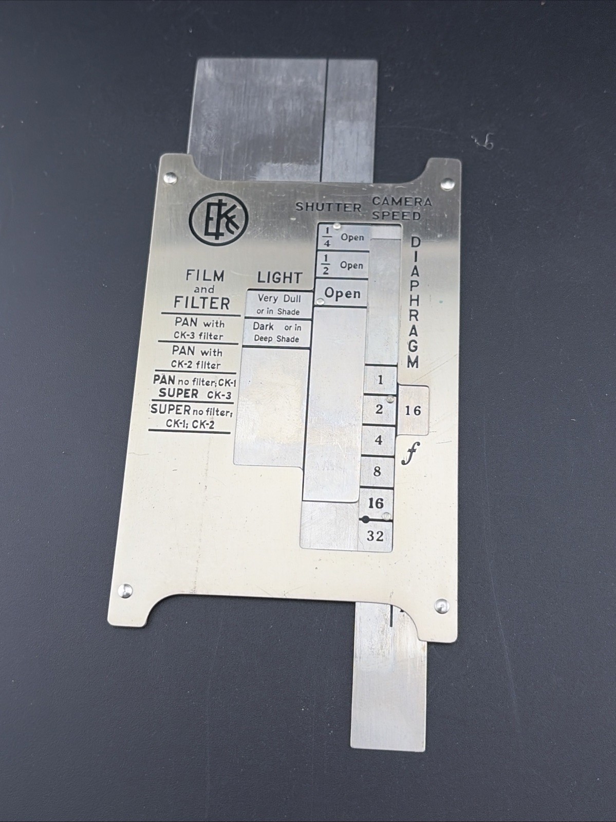 Vintage c 1930s CINE – KODAK Exposure Scale Metal