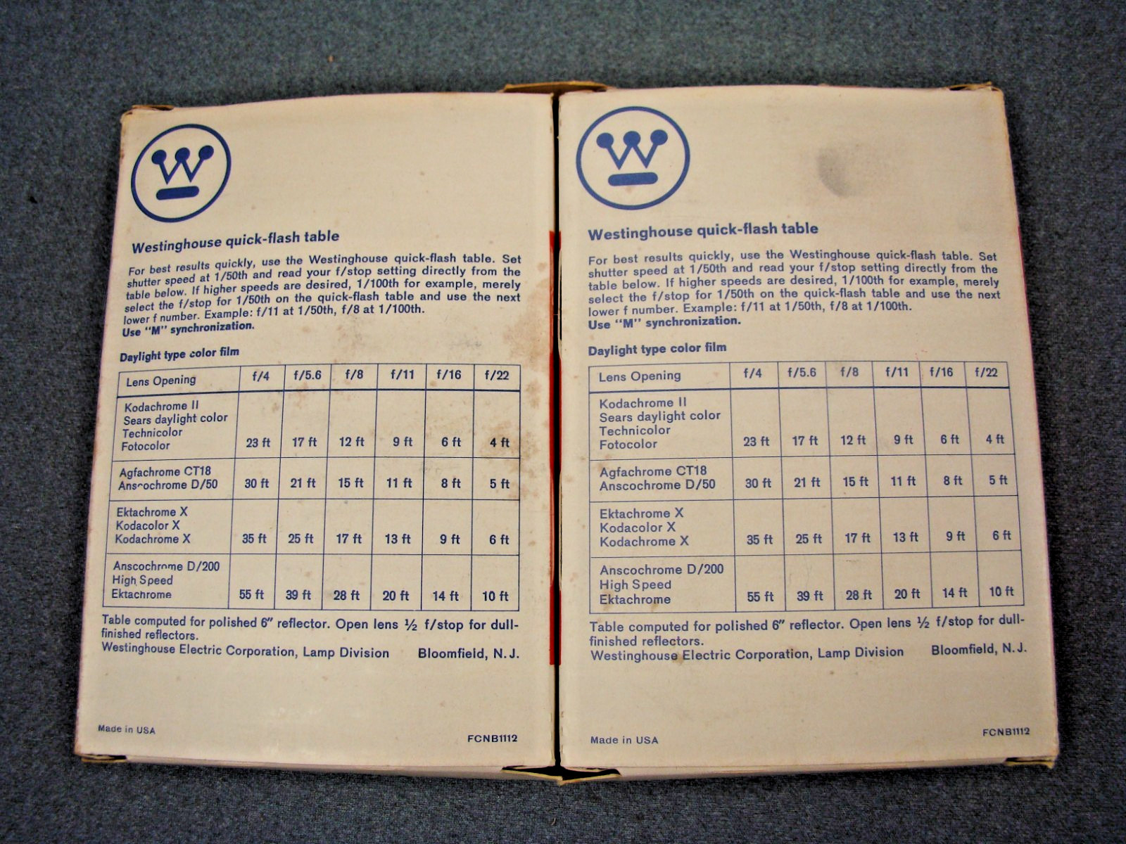 Vintage Westinghouse 5B Color Balanced Flash Bulbs Box of 12