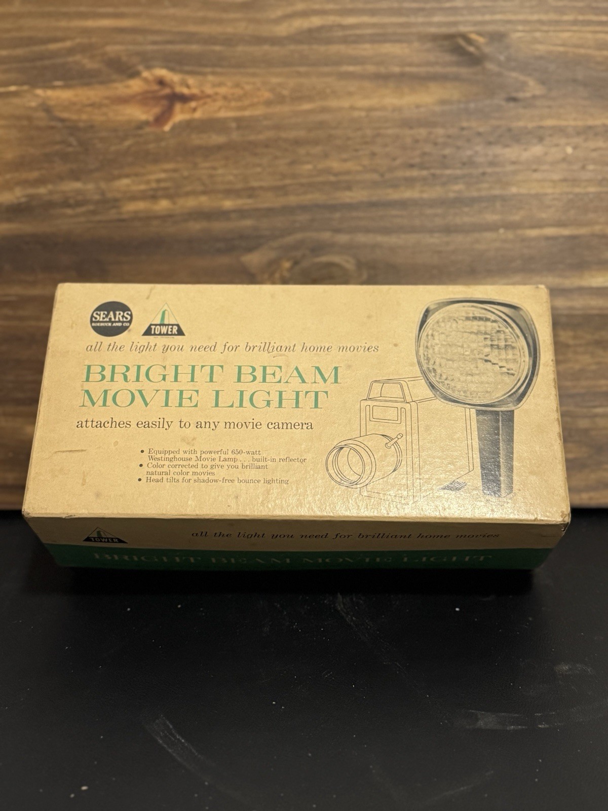 Vintage Bright Beam Movie Light by Tower Sears Roebuck– Model 8840 -Original Box