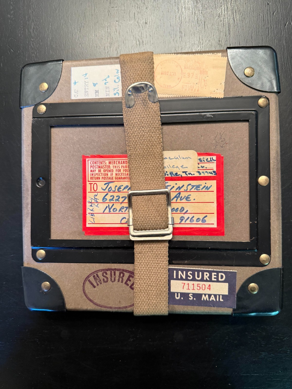 VTG 1971 8mm Film Reel Canister Case +8mm Movie Shipping Box Mailer Please READ