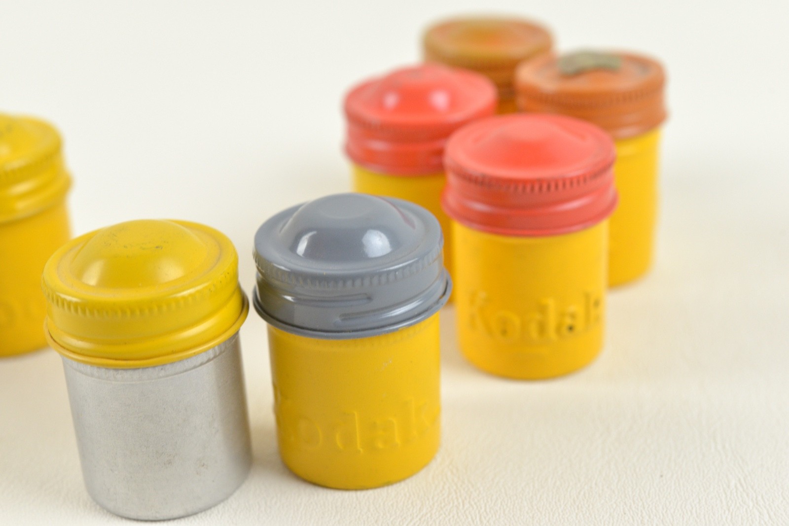8) Kodak metal 35mm film canisters