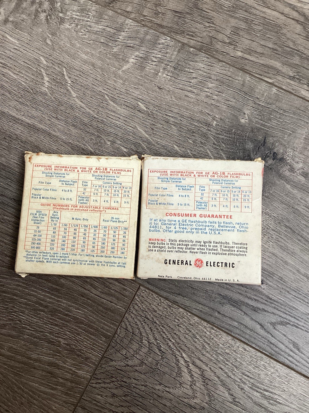 GE Flashbulbs AG-1B Vintage Old New Stock Lot Of 2 Camera
