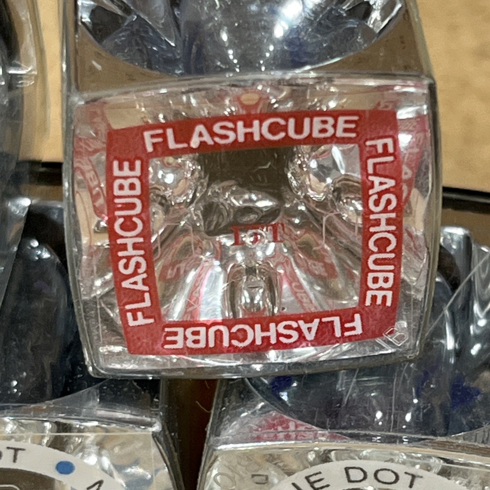 3 Sylvania Blue Dot FlashCubes & 2 Flashcubes