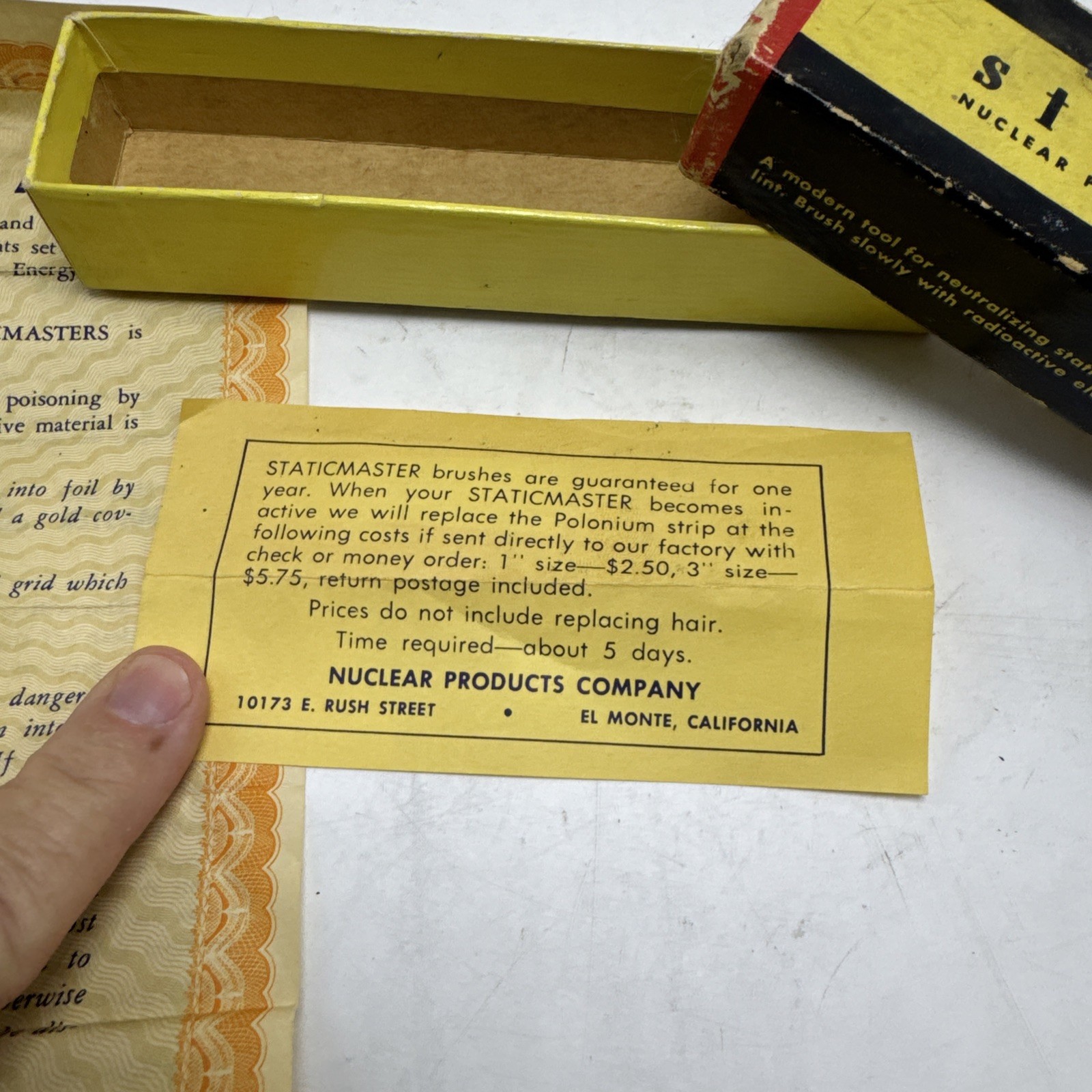 Staticmaster Nuclear Products Co. 1” #1550 Bakelite In Original Box Made In USA
