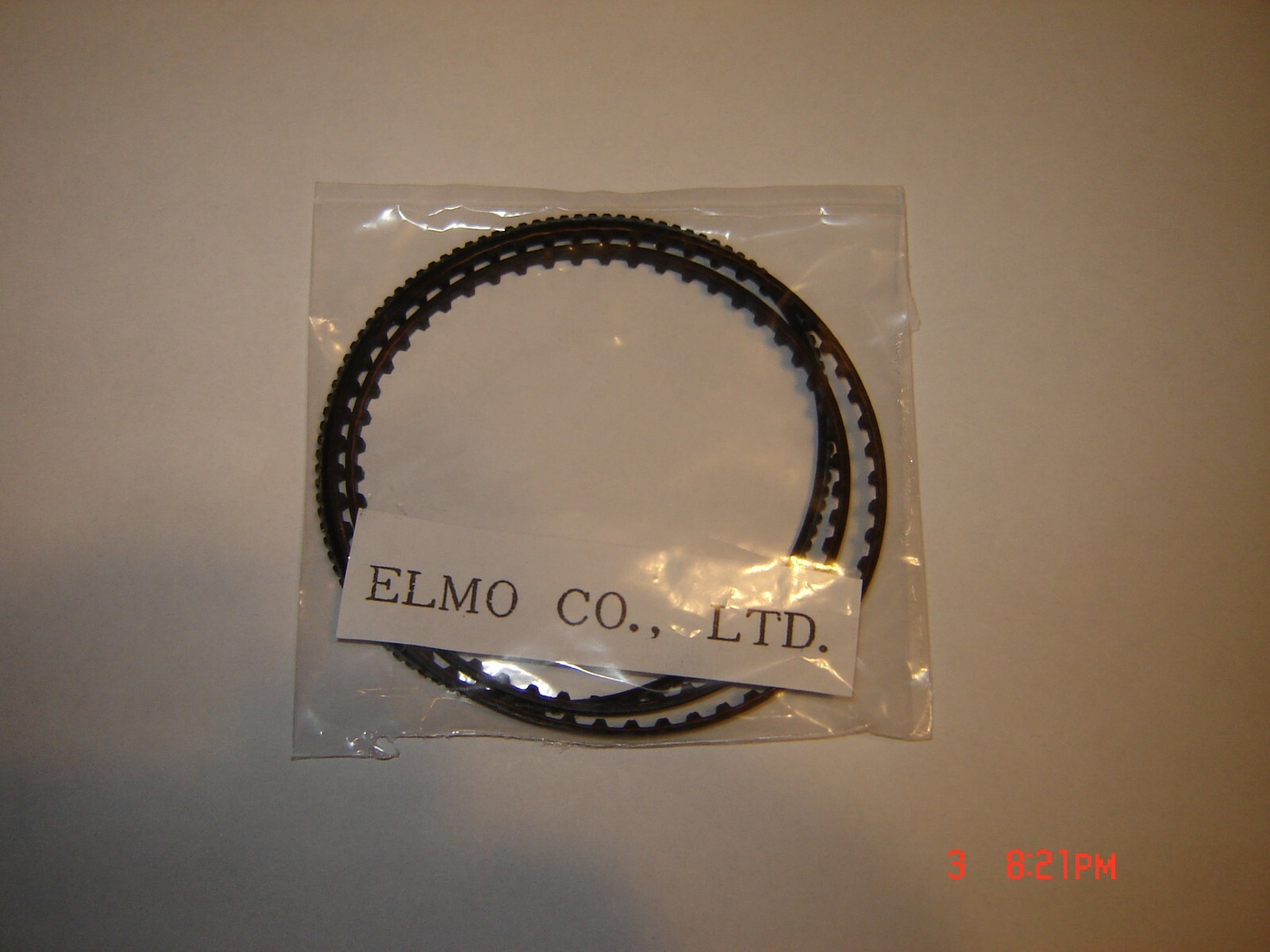 Super 8 Elmo GS-1200 Projector Belts, Elmo Japan 3 Belt Set / 3 Belt kit, New