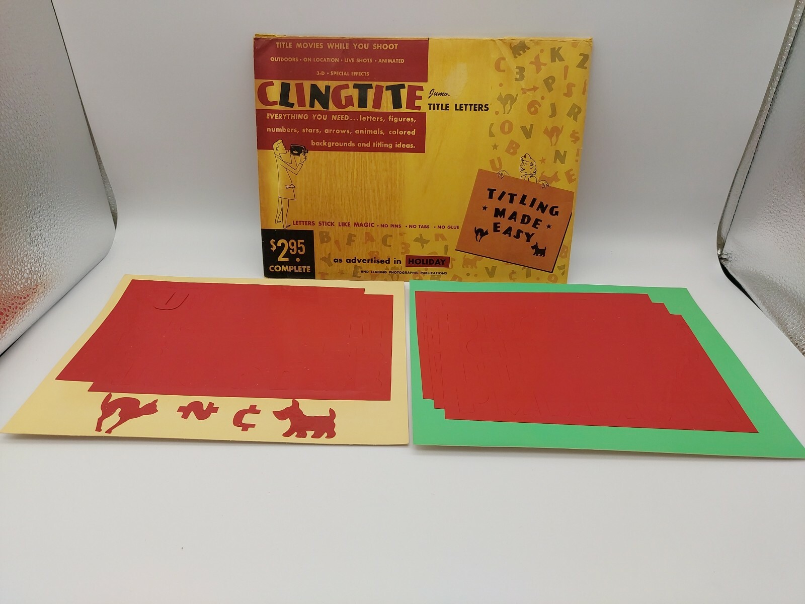 Home Movie Business Slide Title Set Vtg Clingtite Lettering Kit All-Purpose