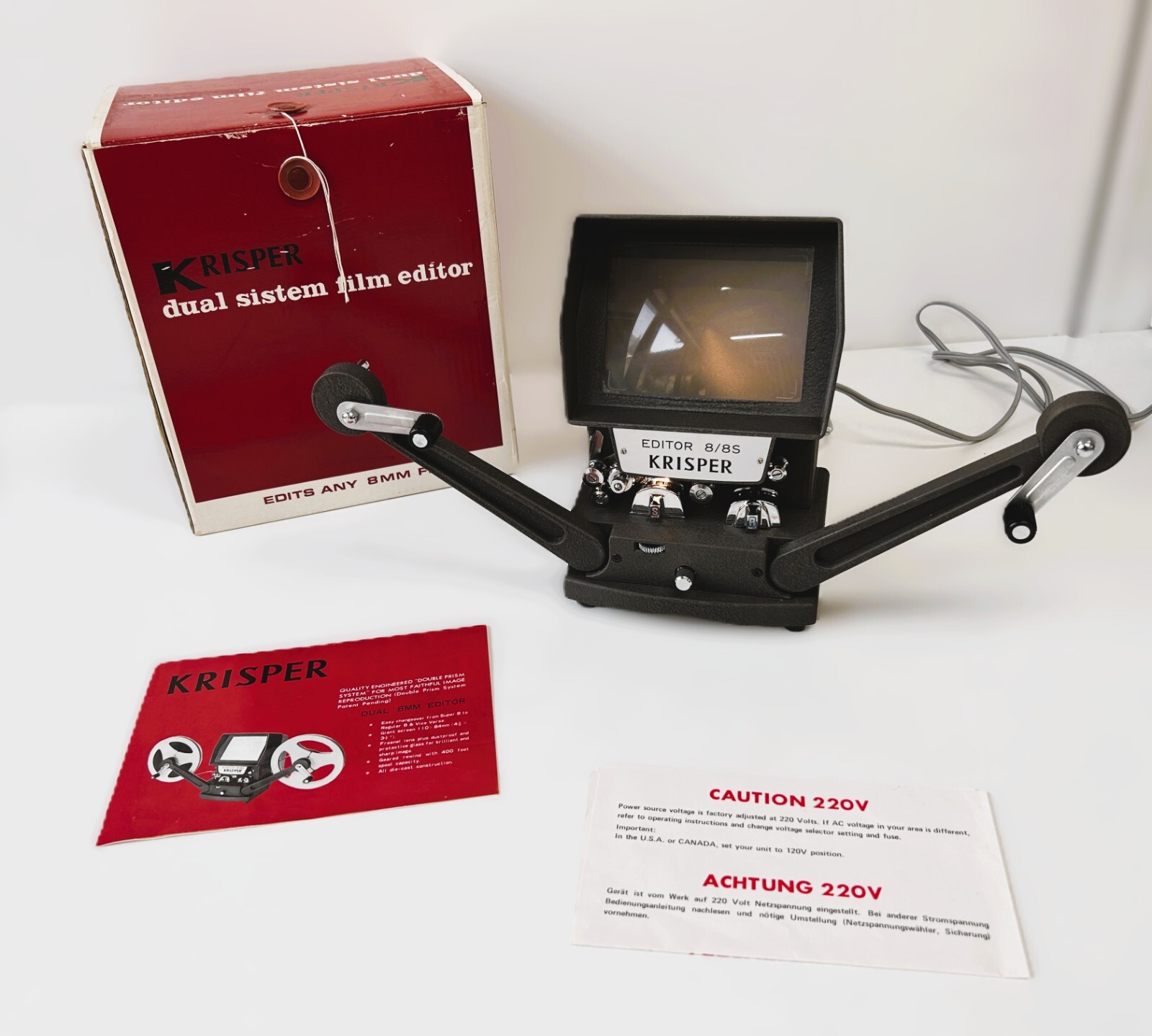 KRISPER mod. Dual System Film Editor – 8mm Film Moviola