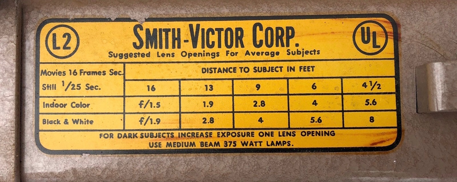 Vintage 1950’s Smith Victor L2 Dual Bulb Light Bar for Film – WORKS GREAT!