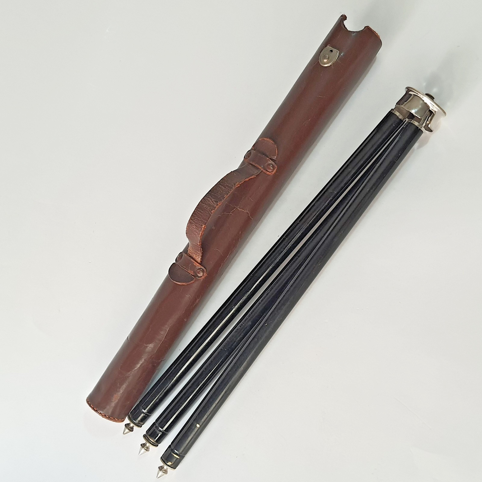 Vintage SUSIS Normal Brass Camera Tripod German Black Enamel Antique Stand 131cm
