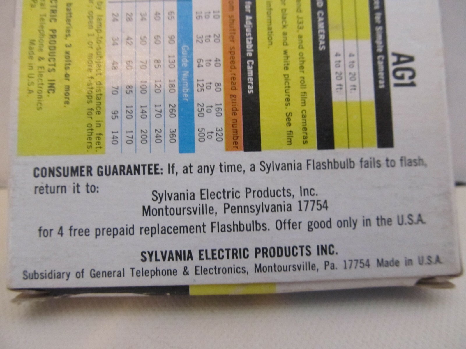 Vintage SYLVANIA BLUE DOT AG1 Flashbulbs 12pk~Use With Black & White Film~Unused