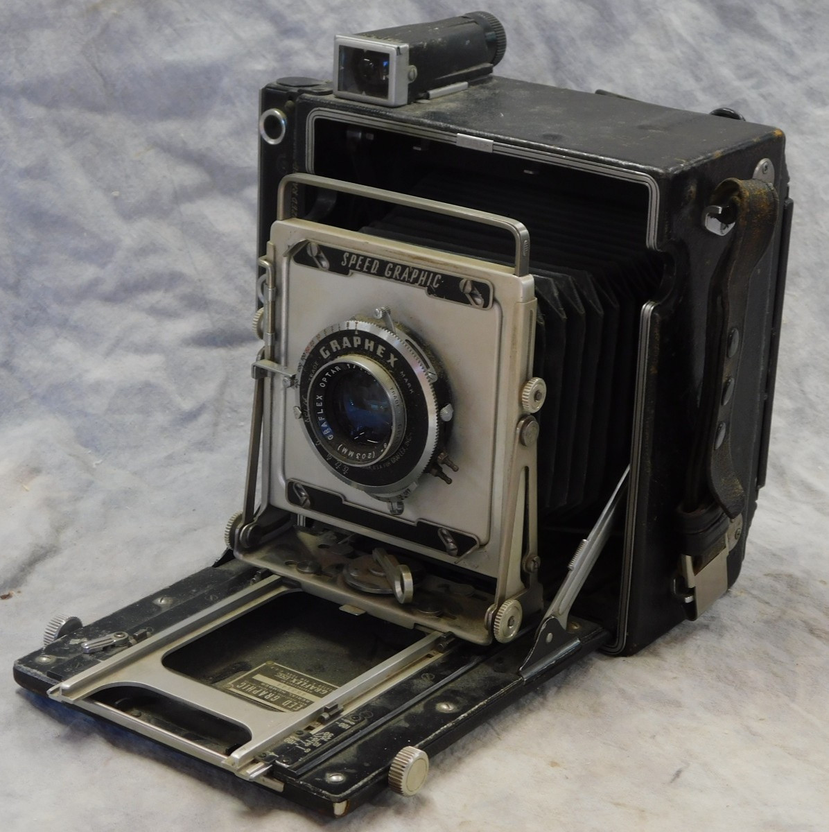Vintage Pacemaker Speed Graphic 4×5 w/ 203mm f/7.5 Graflex Optar READ!