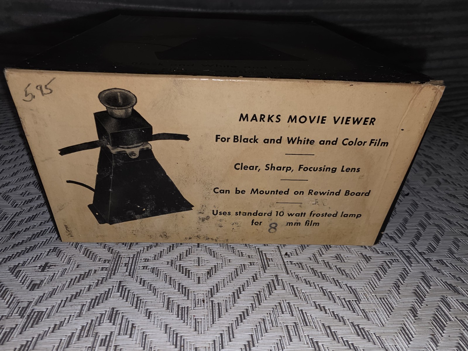 Vintage Marks Film Movie Viewer. 8mm W/ box and papers. Untested