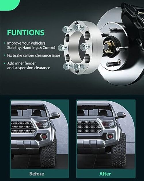 2X 8 Lug Wheel Spacer Adapters 3 inch 8×6.5 to 8×6.5 for F250 Wheel Spacers