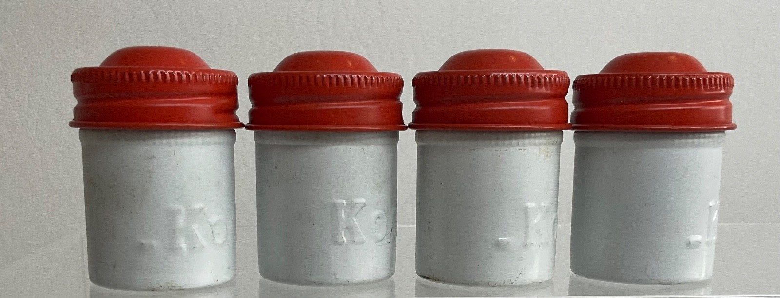 VTG Lot of 4 Kodak 35mm Film Roll Embossed Container Metal Tin Can Canister