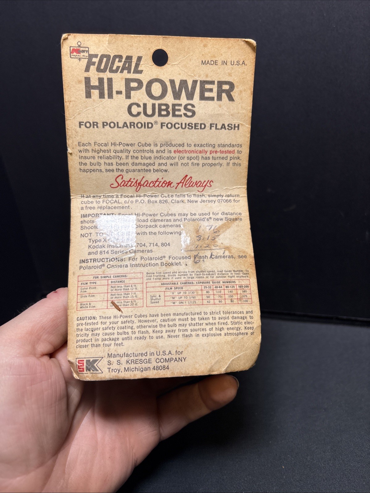Vintage NOS Focal Hi-power Cubes- 16 Flashes