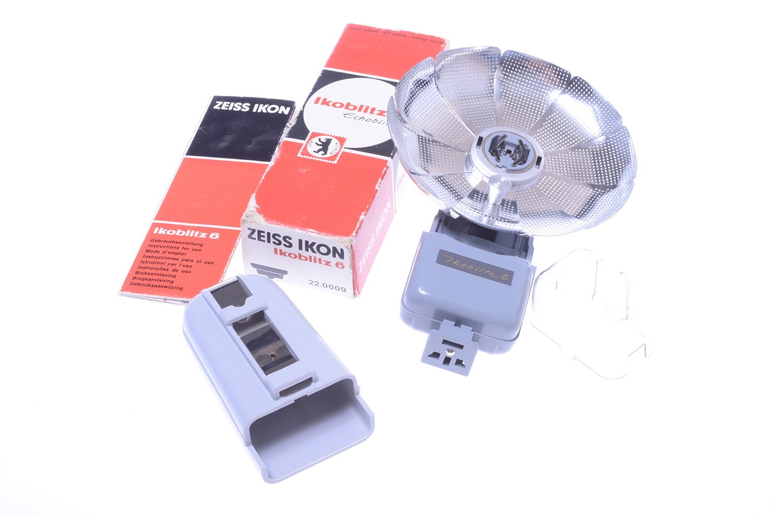 ✅ ZEISS IKOBLITZ 6 SMALL SIXTIES FLASH HEAD & FAN REFLECTOR FOR 35MM CAMERA