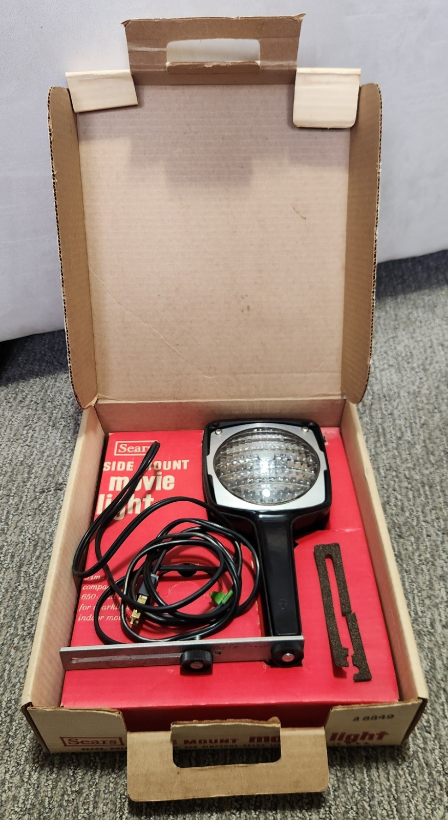 Vintage Sears Side Mount Movie Light 3-8849 With Original Box Works Great