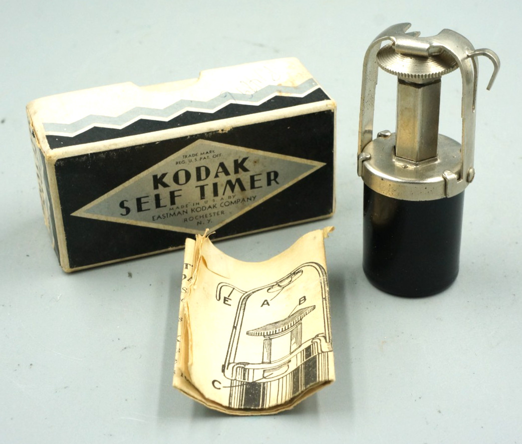 Vintage Kodak Pneumatic Self Timer w/ Original Box, Instructions USA #281