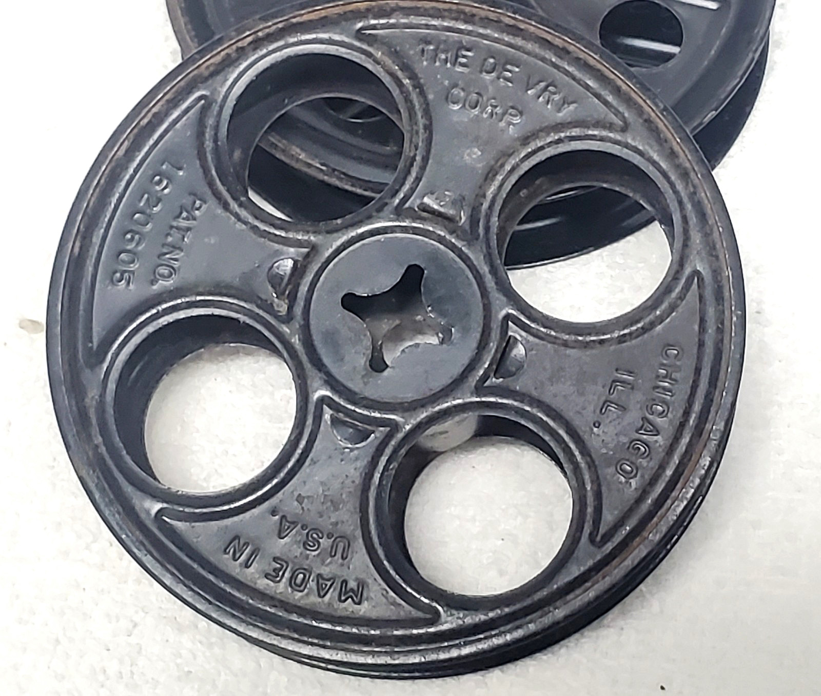 Vintage Kodak (E.K. Co.) & Devry Corp. Metal 16mm Film Reels -1930s- 3 5/8″