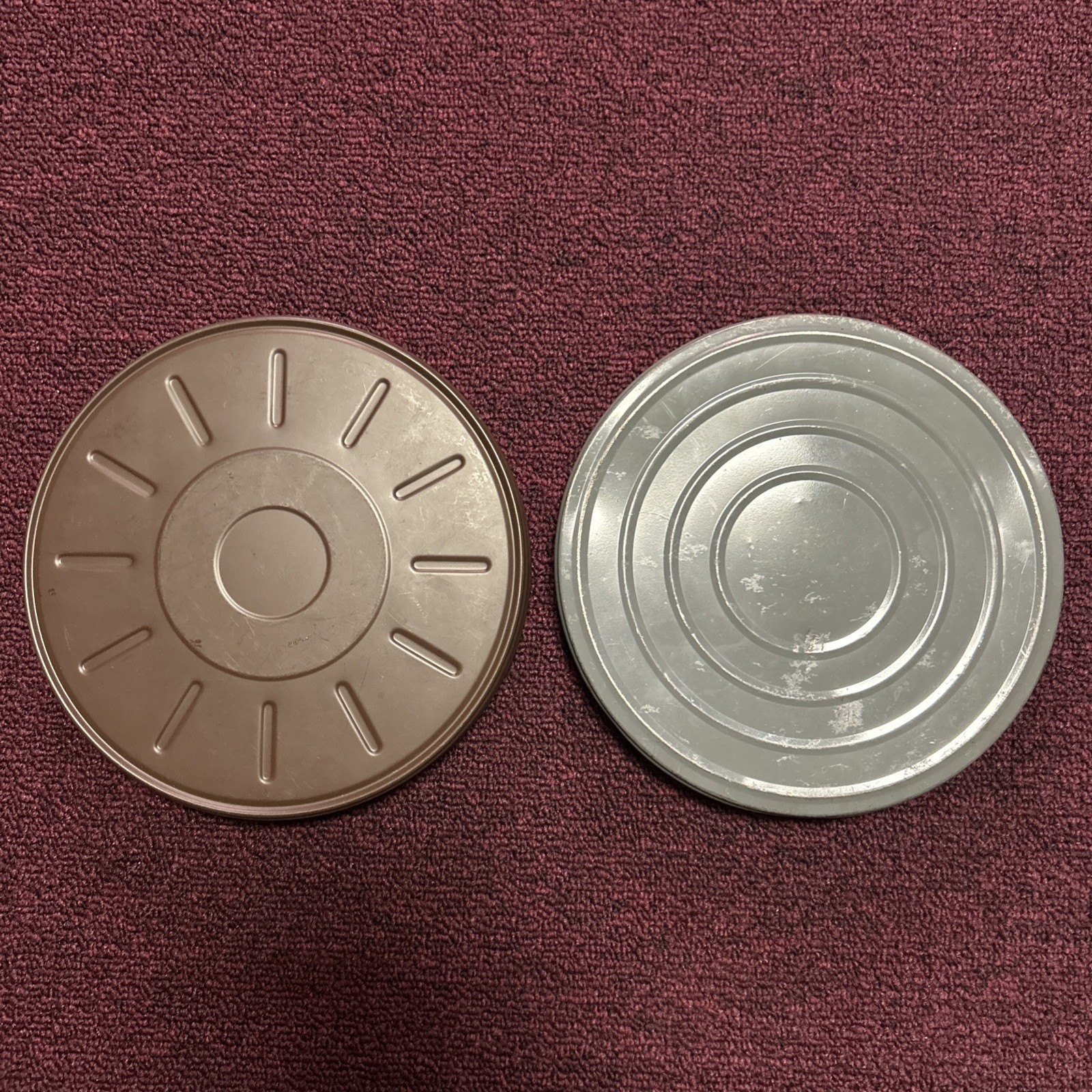 Lot of 2 EMPTY/No Reel Vintage Film Canisters: 2 Metal
