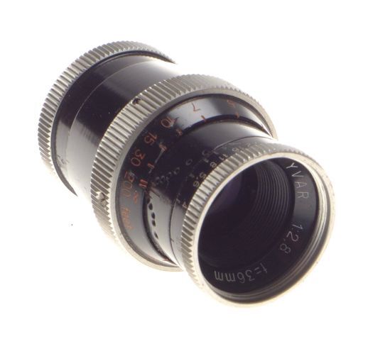 Kern paillard Yvar 1:2.8 f=36mm ar bolex b8 film camera lens caps case no558657