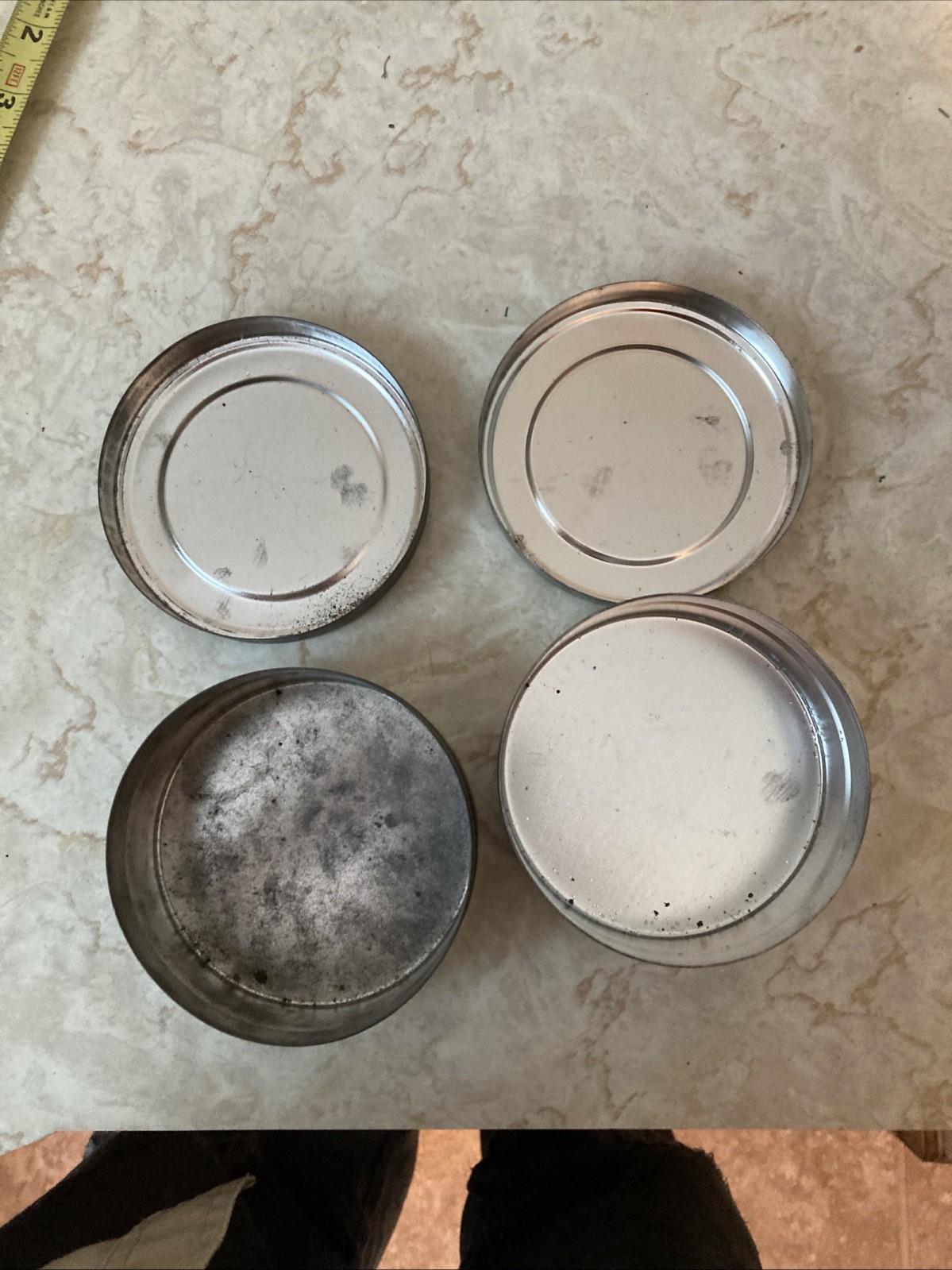 2 Empty Metal Kodak Tri- X Pan Film Round Tin Canisters 4” X 1 1/2”