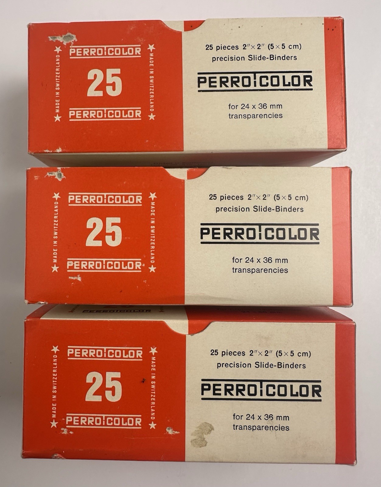 Perro Color Glass 2×2″ Precision Slide Binders (24mmX 36mm) 25pcs Each—Lot Of 3