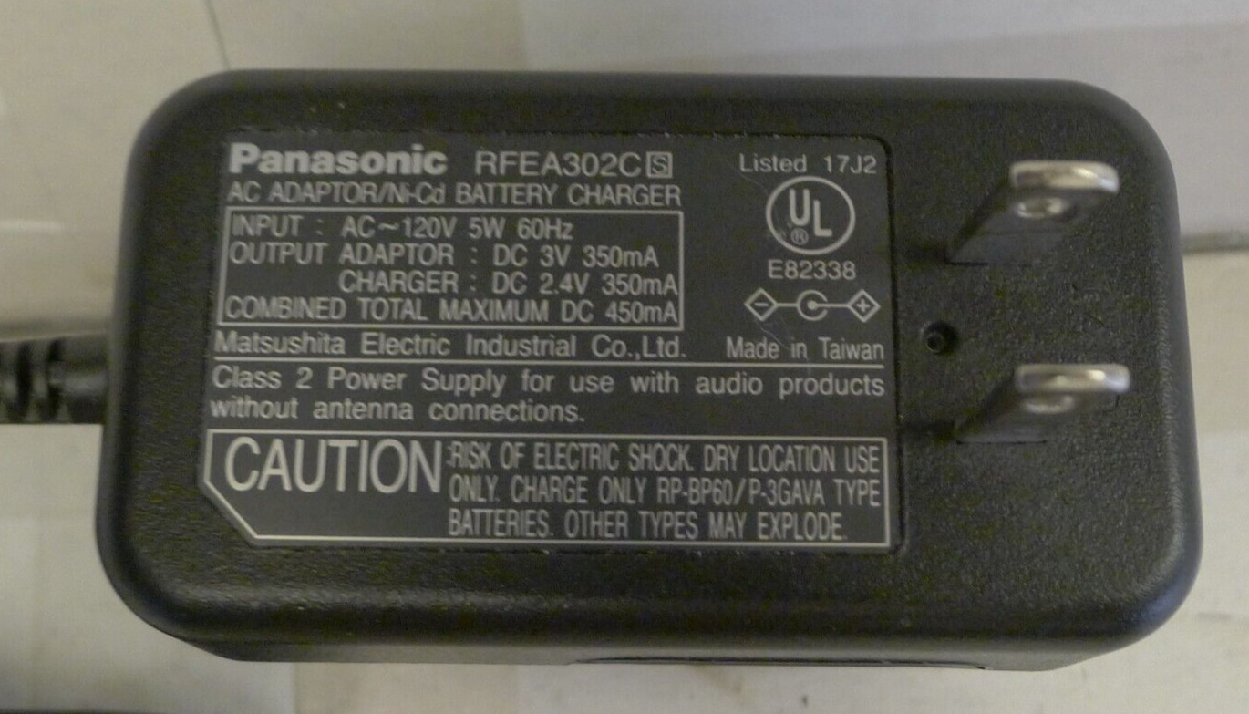 Panasonic RFEA302C AC Adapter & Battery Charger 3V – Genuine – TESTED