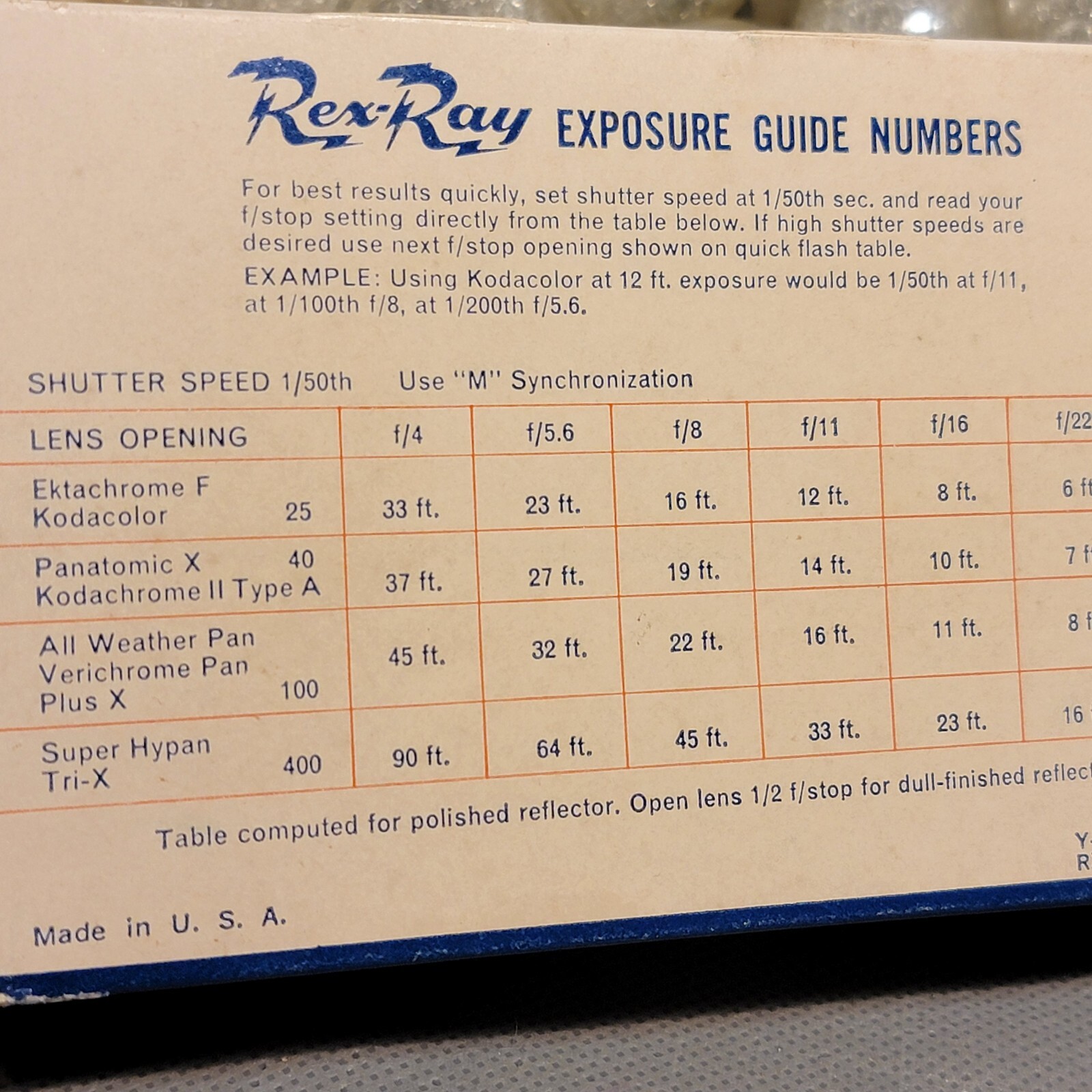 Rex-Ray No. 5 Flash Bulbs -10 Bulbs NO BOX