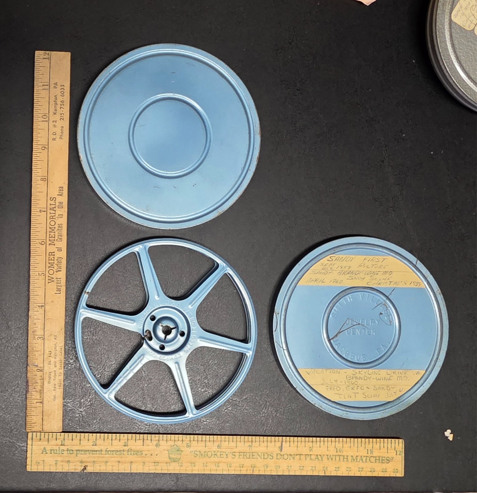 Vintage One 8mm 200 Ft 5 Inches Metal Movie Reel with Metal Case