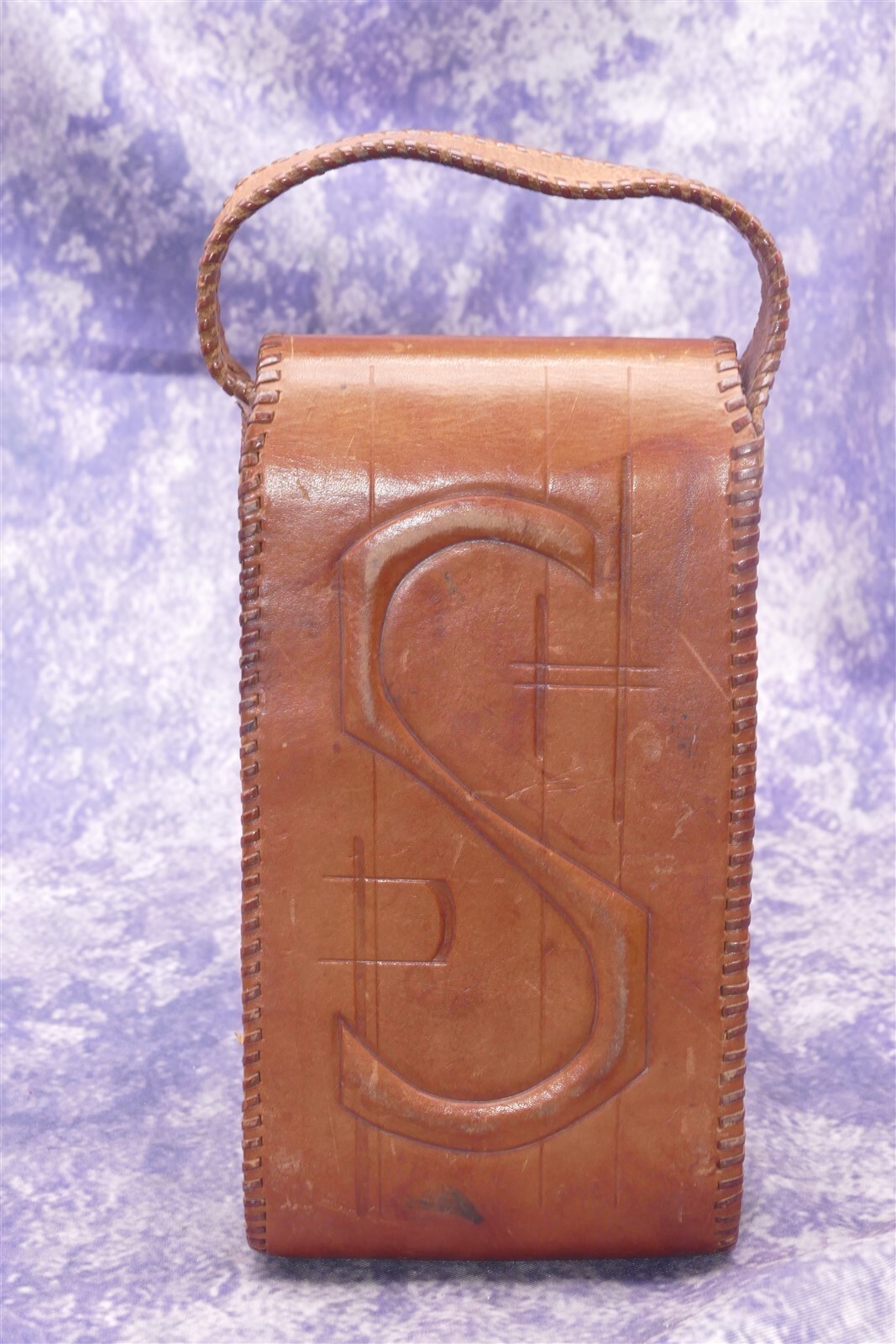 Vintage Hand Made Hand Tooled Leather Case for Folding Camera