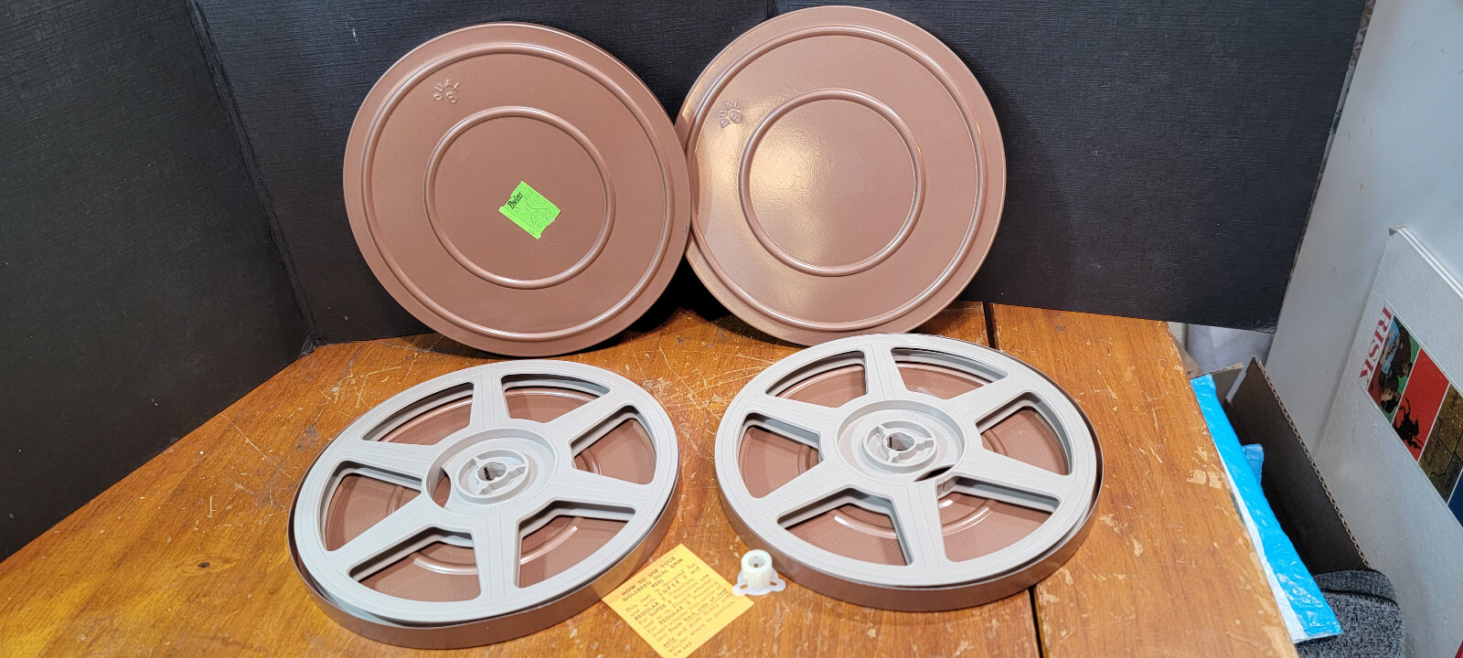 2 Goldberg 400 ft. Dual 8mm Plastic Movie Reel, Can