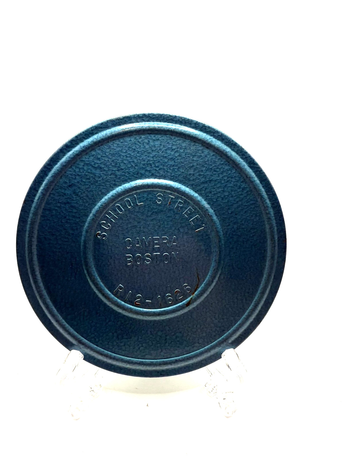 Vintage Teal Metal Film Can Canister 5 1/8″ Diameter & Film Reel