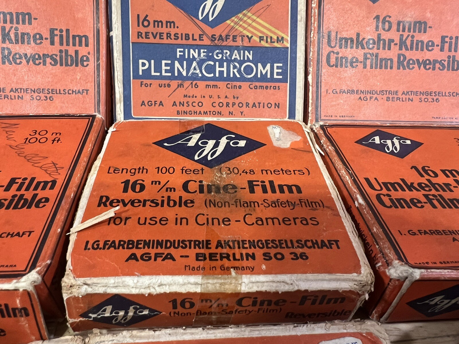 Vintage Lot Of 8 Agfa 16mm Reversible Cine-Film Reels With Boxes