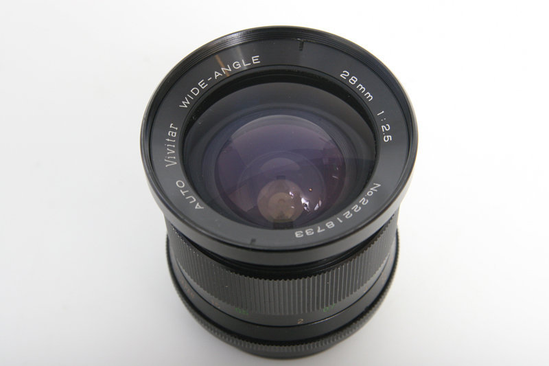 Auto Vivitar 28mm f2.5 Wide Angle Lens in Nikon Non-AI Mount