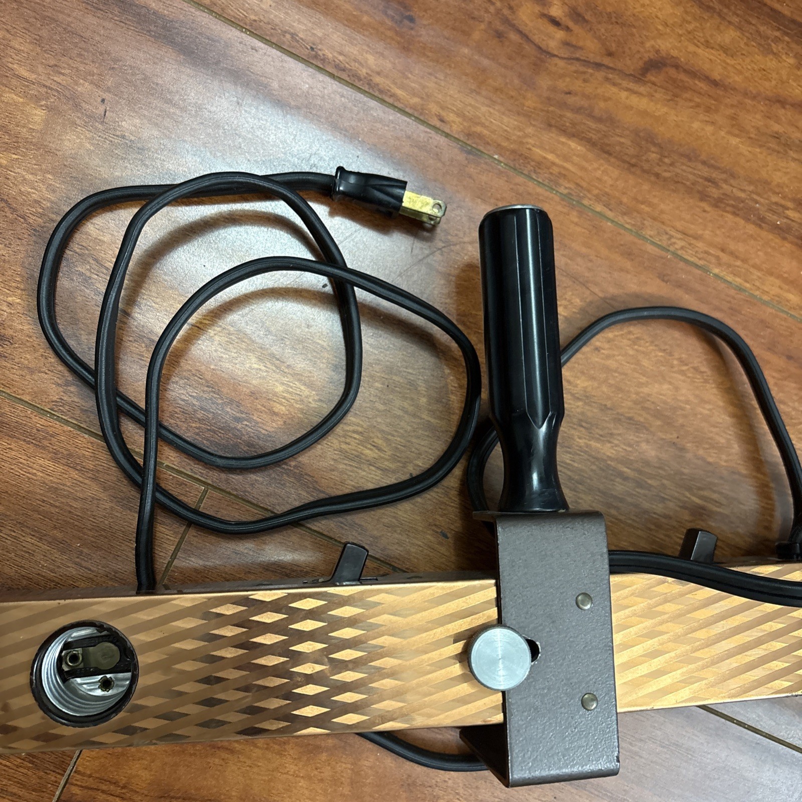 Vintage Harwood Folding Movie Light Bar 4 Light Works