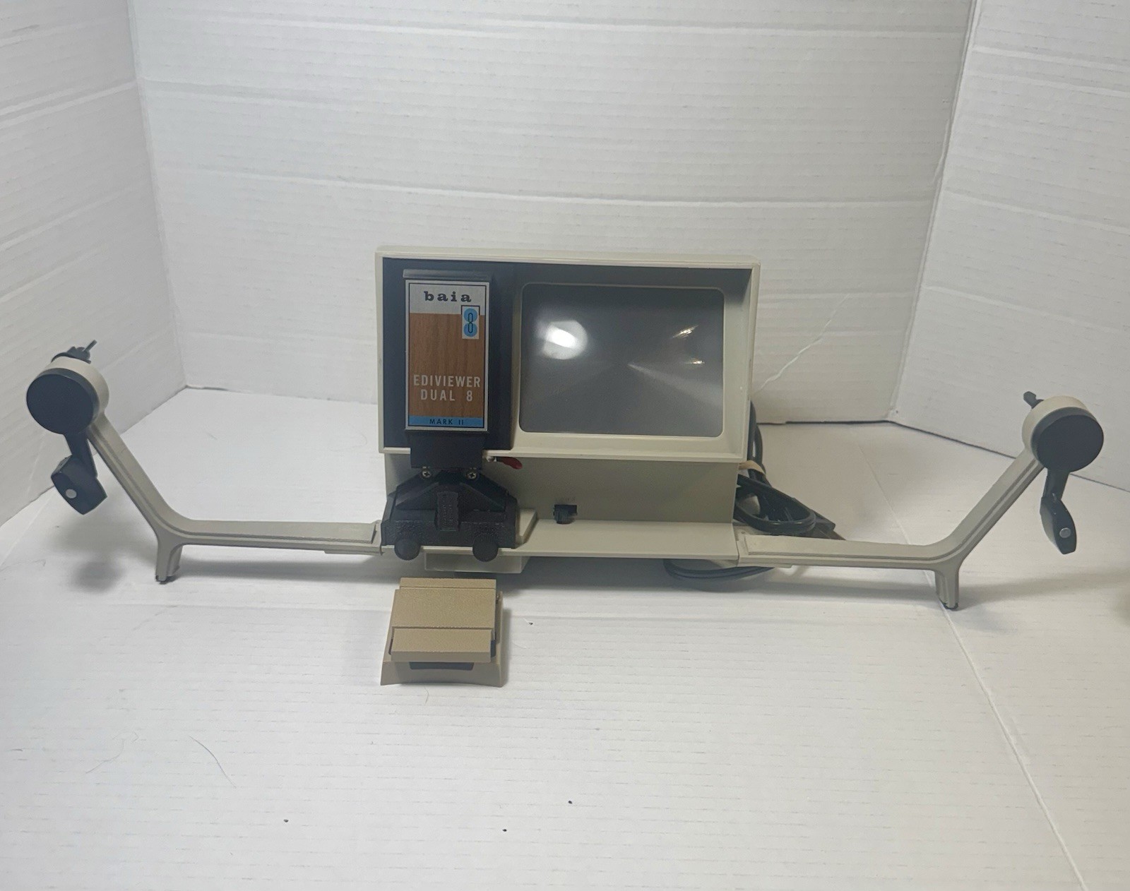 VTG Baia Dual 8 Super 8 8mm Film Editor Viewer Light Box Works Complete In Box