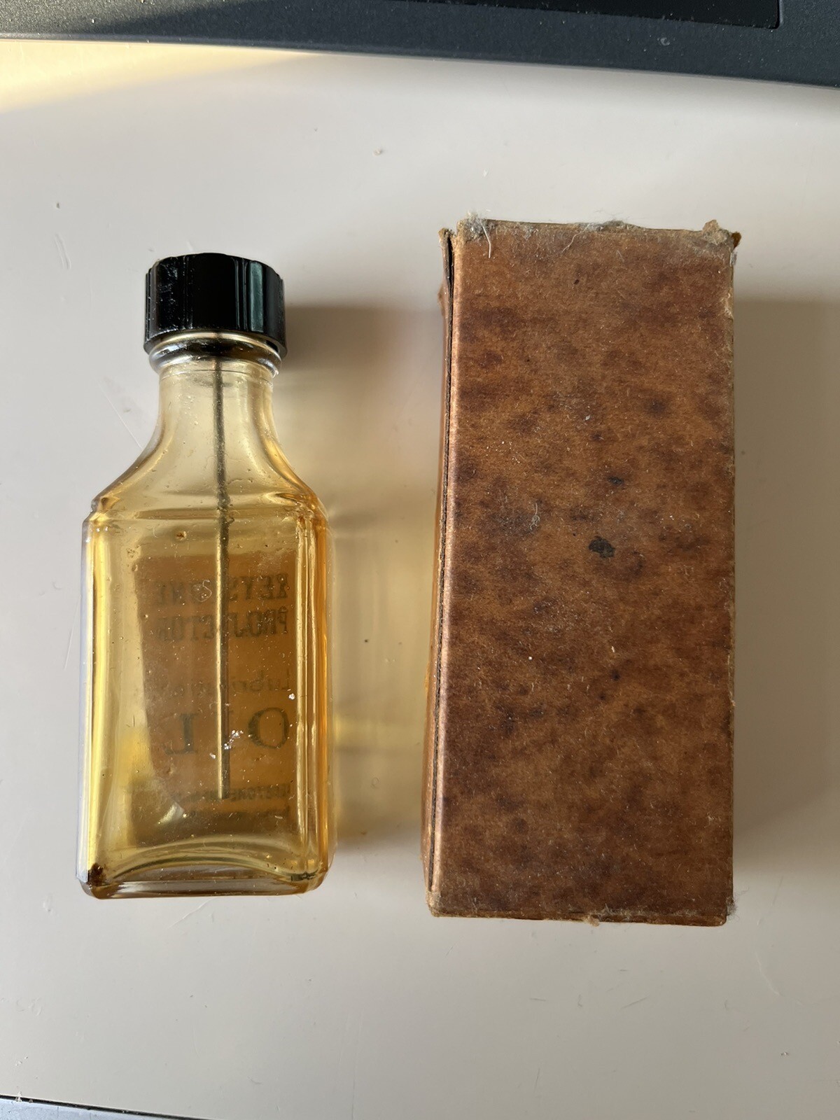 Vintage Antique Keystone Projector Lubricating Oil In Original Box Boston, Mass